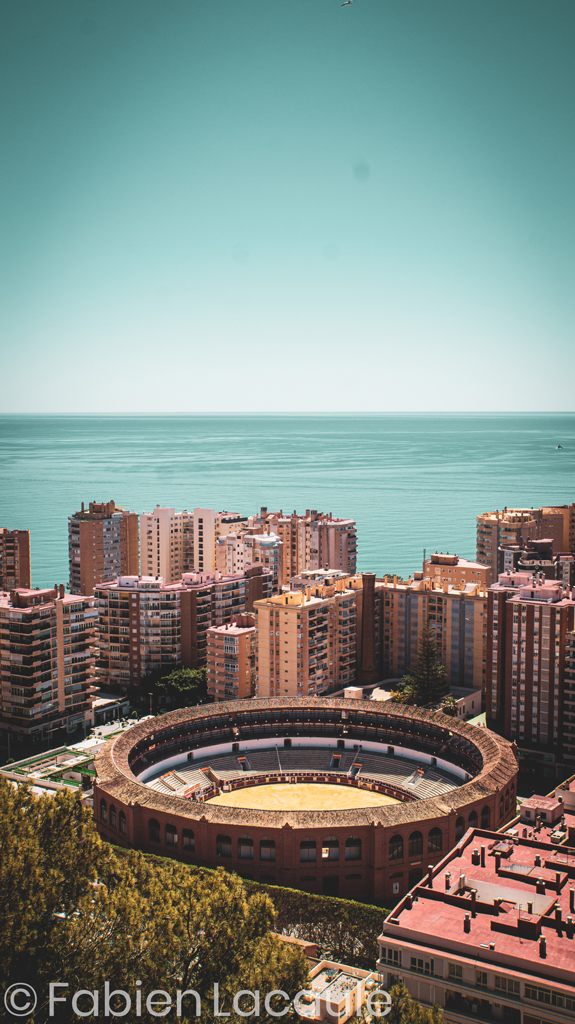 La Malagueta depuis le belvédère de Gibralfaro